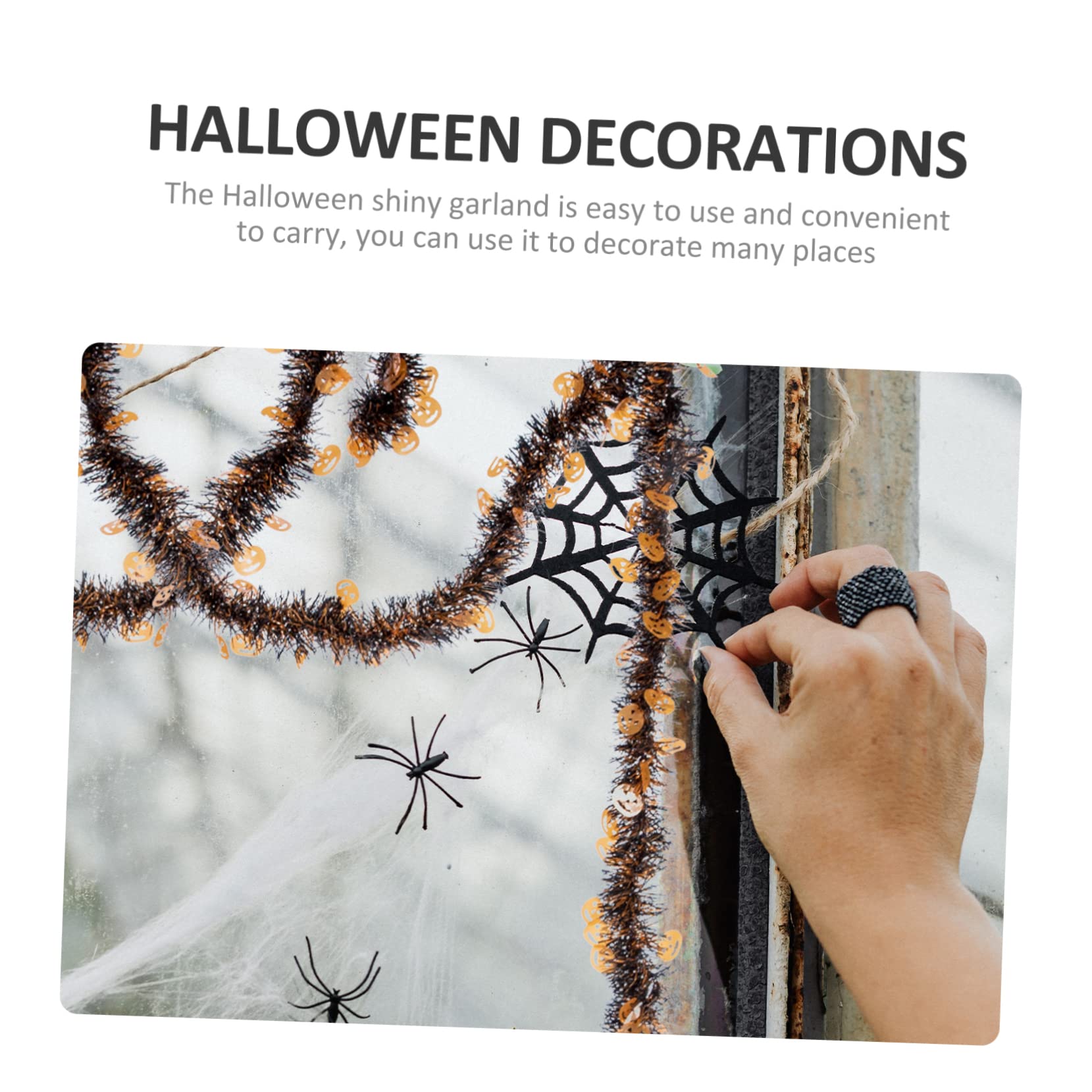 PRETYZOOM 15 STK Halloween-Dekorationen Schwarze Lametta-Girlande Halloween-Kranz Girlande Halloween wanddeko Halloween aussendeko metalldeko Halloween-Ornamente Halloween- -Schlafzimmer