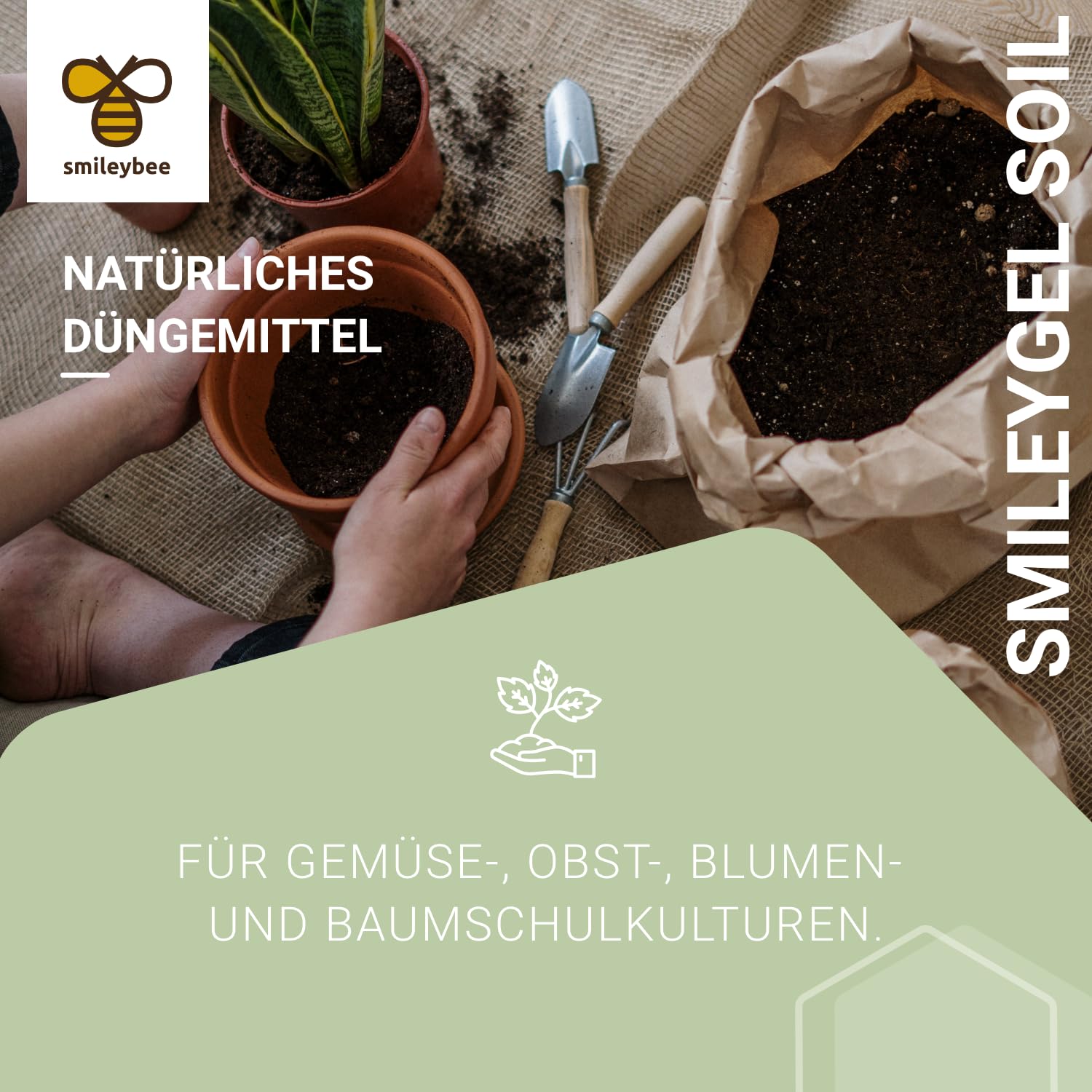 SmileyNFoliar Engrais biostimulant foliaire pour plantes composé de mycorhizes, 100% biologique - Favorise l'autoproduction d'azote - 75gr