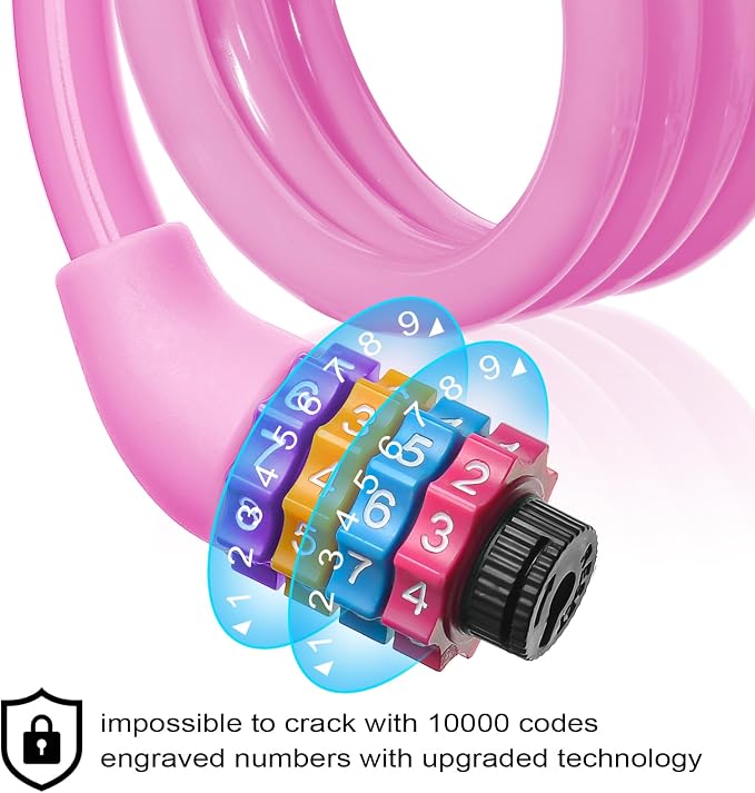 Candado de cable para bicicleta Ainiv 25 pulgadas combinación 4 dígitos miniatura 7