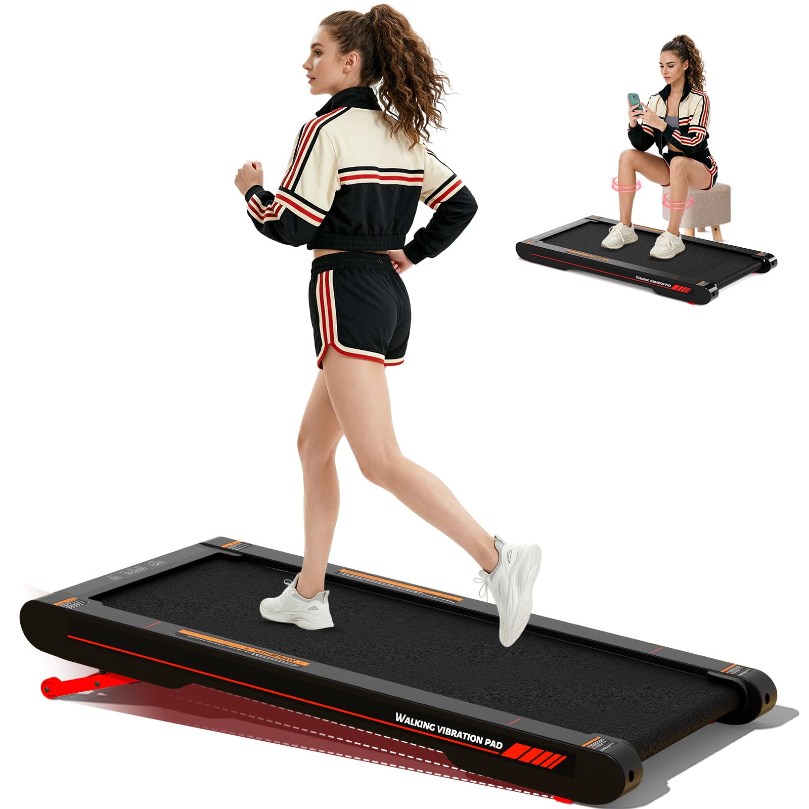 Sperax Tapis de Marche Vibrant 4 en 1 Tapis de Course avec Télécommande, Walking Pad 6km/h, Compatible App