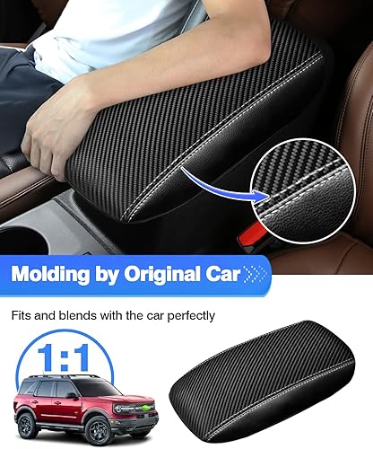 Miniatura 3 de Autorder Funda de consola central de ajuste personalizado para Ford Bronco Sport 2021 2022 2023Escape 2020-2022, accesorios de fibra de carbono,