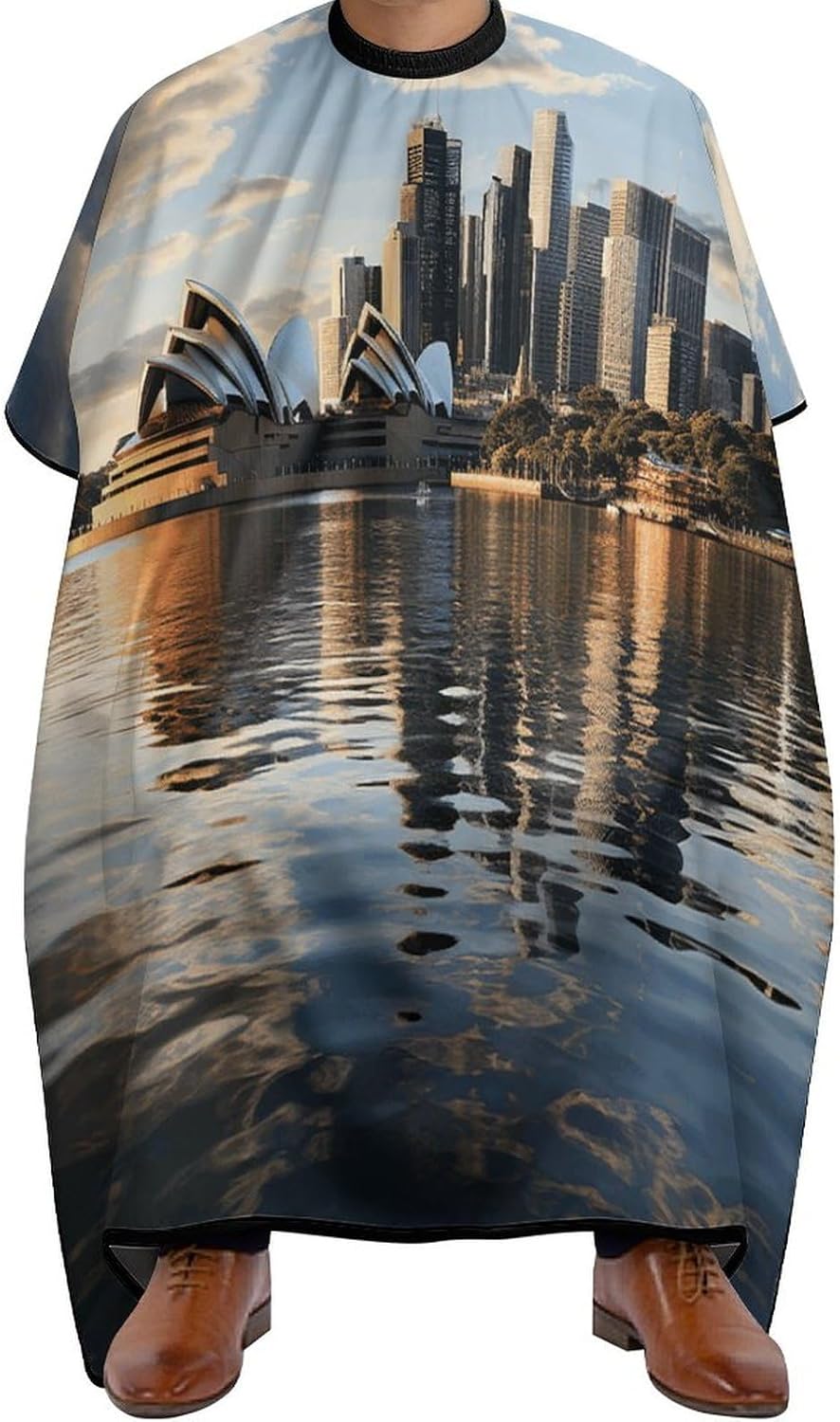 City Sydney Apron for Women Men,Barber Cape with Adjustable Snap Closure,Hair Cutting Cape,66.9 X 56.7 Inches for Hair Dye, Comb-out, Styling, Shampoo