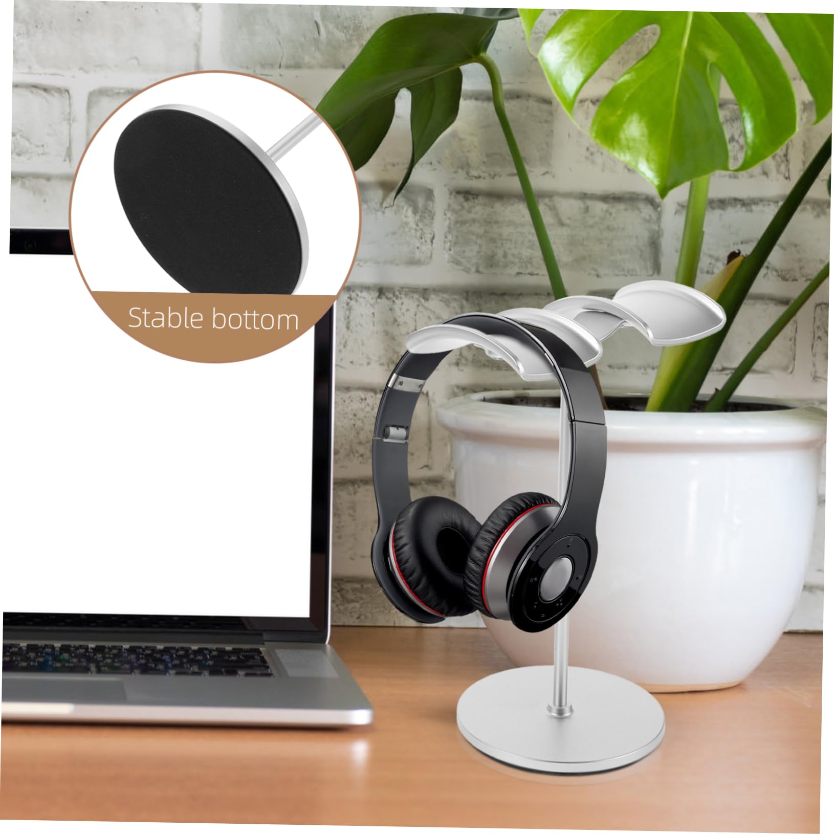 Support pour Casque Audio de Bureau en Plastique, Lot de 2, Surface Lisse, Pratique et Polyvalent pour Chambre D’étude et Hôtel