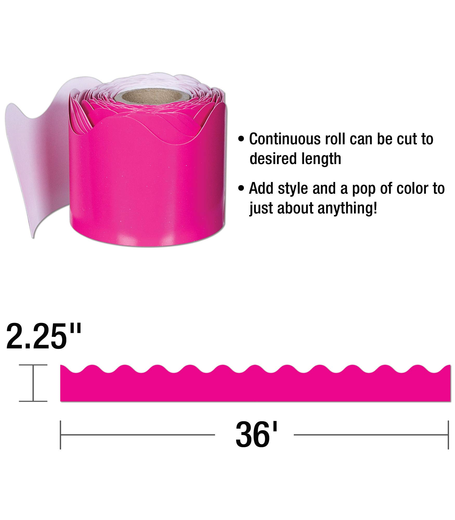 Carson Dellosa 36 Ft Scalloped Hot Pink Bulletin Board