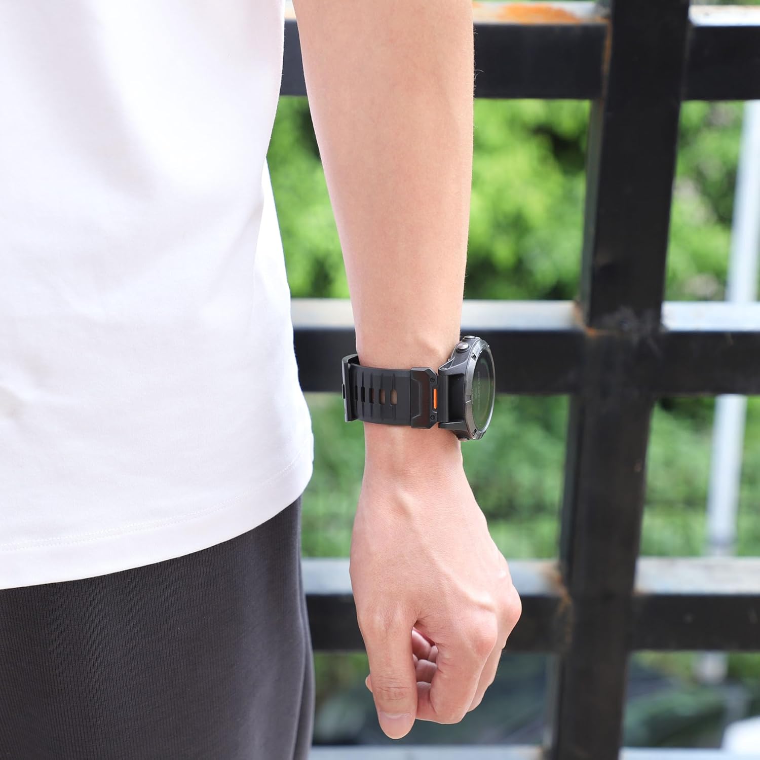 22mm/26mm Watch Band for Garmin (Fluororubber), Quick Fit 22 26 Watch Strap for Fenix 6, 7, Forerunner 965, epix Pro Gen 2, Fenix 7x Pro Sapphire Solar - Replacement for Garmin Watch Bands