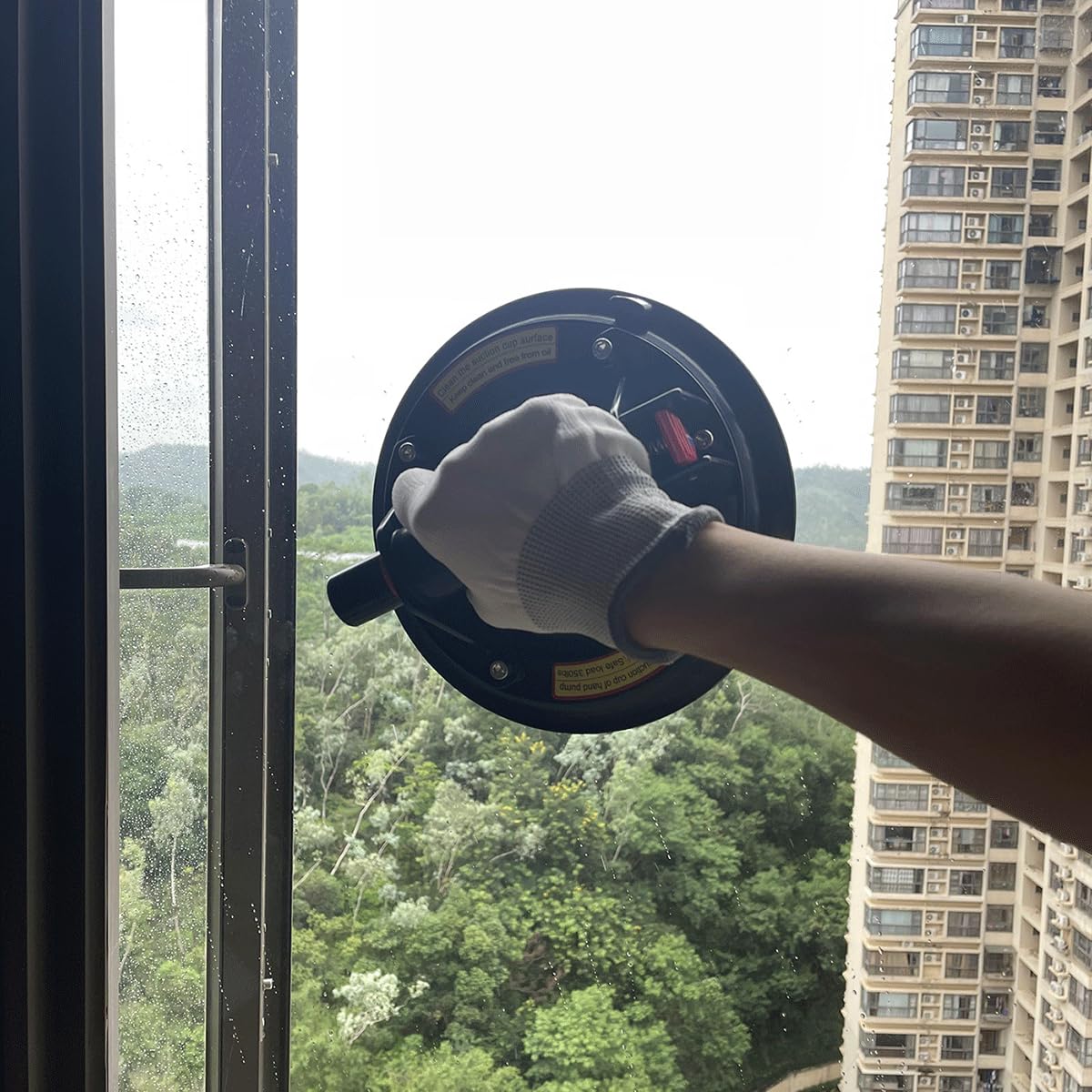 8 inch Glass Suction Cups 2 Pack Heavy Duty Vacuum Suction Cup to Lift Large Glass, Industrial Suction Cup Lifter for Window, Tile, 480 lbs Load Capacity, Air Pump