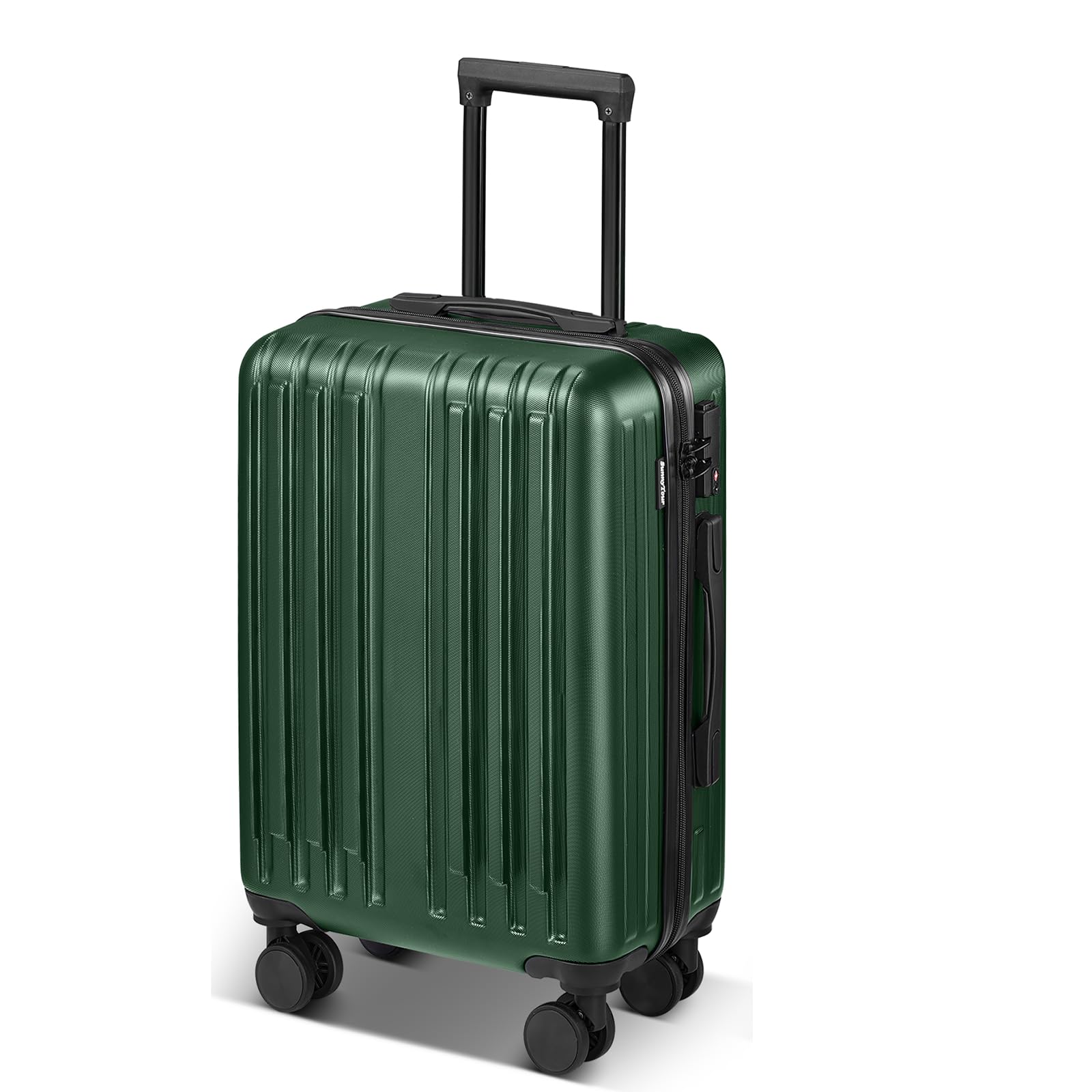 20 inch Carry-on Luggage Spinner Suitcase with Wheels Lightweight Luggage (Green)