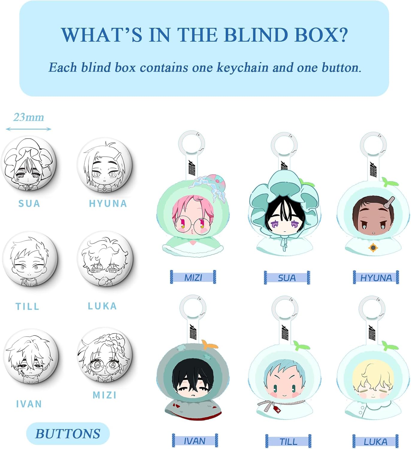 YJacuing Anime Alien Stage Teruterubozu Series Mystery Blind Box Keychains, Officially Licensed Collectible Chibi Bag Charm