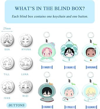 YJacuing Anime Alien Stage Teruterubozu Series Mystery Blind Box Keychains, Officially Licensed Collectible Chibi Bag Charm