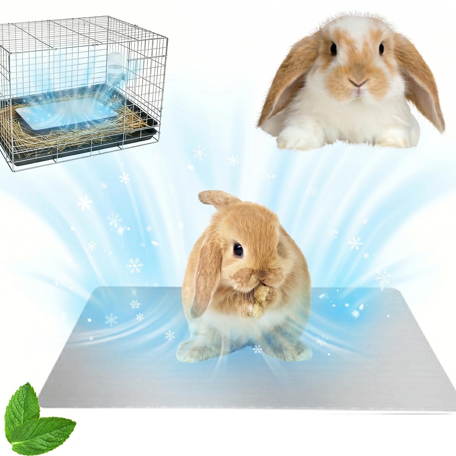 Tapis de refroidissement lapin autorefroidissant lavable pour cochon d'Inde et chiot