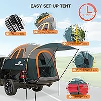 Vista 5 de Umbrauto Tienda de campaña para cama de camioneta con toldo: 6.4-6.7 pies PU3000mm impermeable Tiendas de campaña para camioneta con puerta trasera