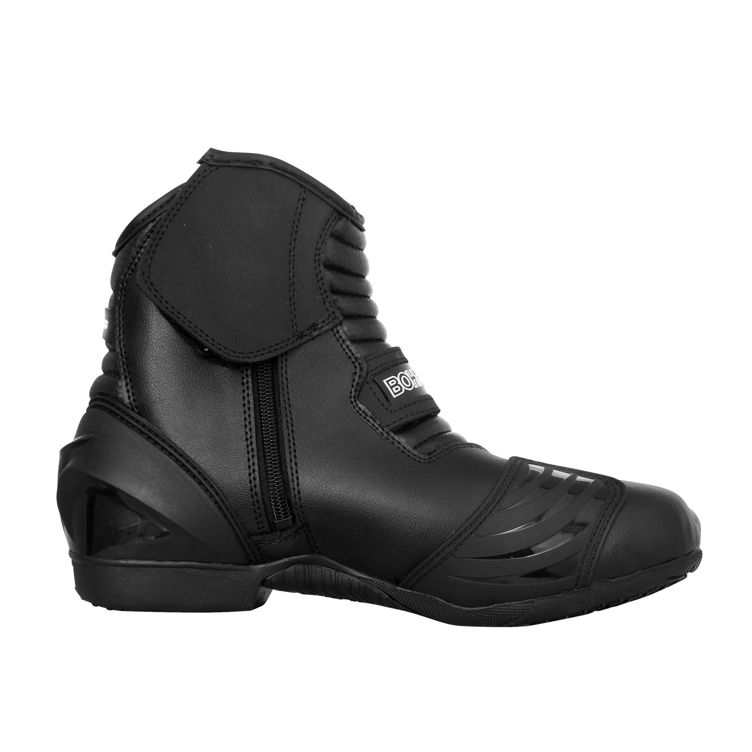 Bohmberg Bottes de moto pour hommes AUDAX, bottes de motard, bottes de moto de sport en cuir, hydrofuges avec protections renforcées attachées
