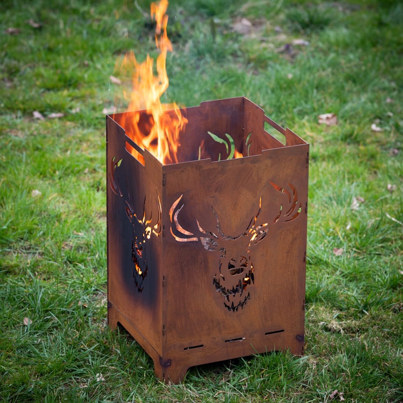 Kapaga - Tonneau de feu Foyer de Jardin en Acier corten - Ø 30cm x 37cm - Foyer Robuste Outdoor & Grill en Optique Rouille, Parfait pour Jardin & terrasse - Corbeille à feu (Rouille 1)
