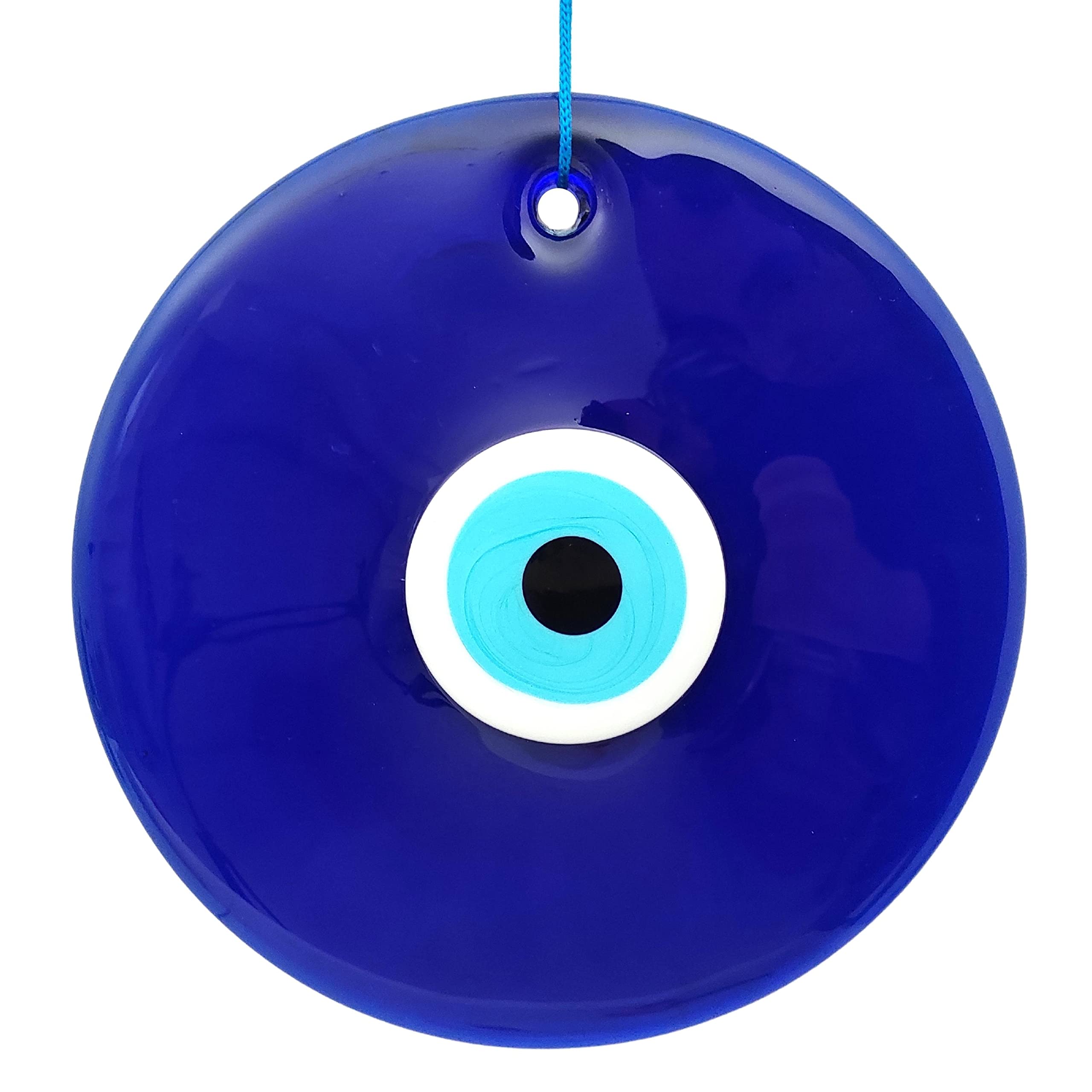 10" Glass Blue Evil Eye Wall Hanging Ornament - Evil Eye Decor - Turkish Handmade Nazar Amulet - Home Protection Charm - Evil Eye Wall Decor Amulet in a Box
