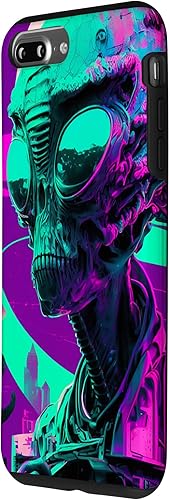 Vista 20 de iPhone 12 Pro Max Cool Retro Alien Sunset Tropical Trippy Vaporwave Sky Art Case