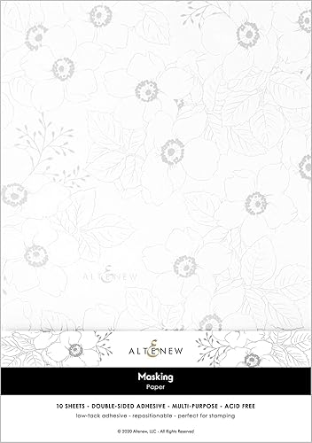 Miniatura 3 de Altenew Paquete de papel de enmascarar de ensueño (10juego) y hojas adhesivas de doble cara (10juego), papel de enmascarar sellos, papel adhesivo