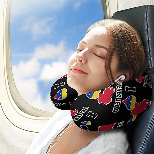Miniatura 3 de I Love Venezuela - Almohada para el cuello, lavable, en forma de U, soporte para el cuello, almohada portátil para viajes de oficina en casa