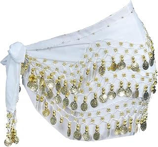 Chiffon Dangling Gold Coins Belly Dance Hip Skirt Scarf Belt