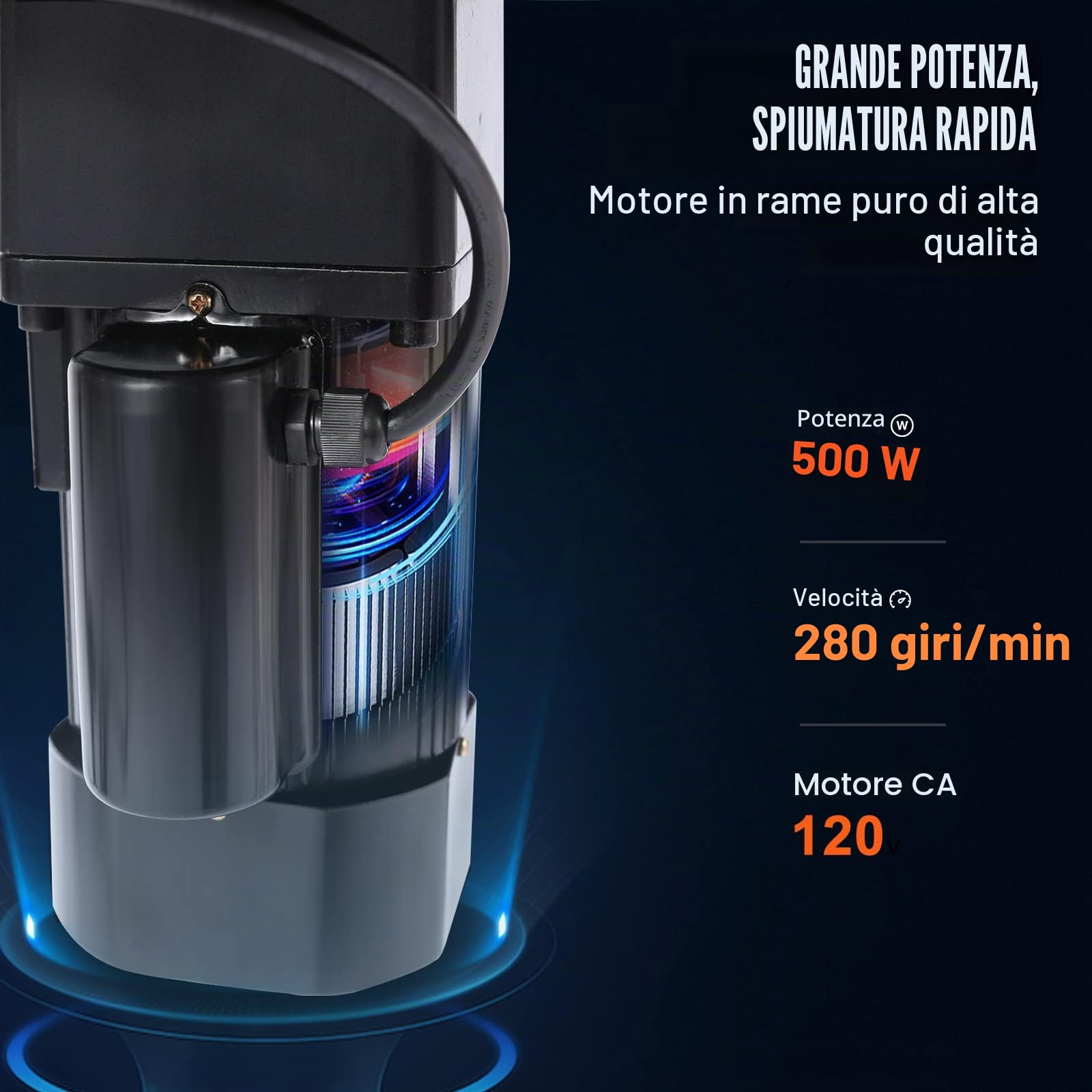 VEVOR Spiumatrice per Polli 500W, Spiumatrice per Polli con Tamburo in Acciaio Inossidabile 501x393mm, Attrezzatura per Pelare con 108 Dita Morbide, Spiumatrice per Pollame