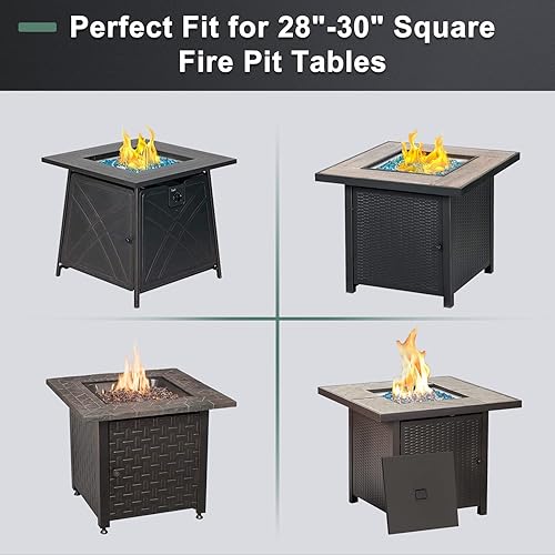 Miniatura 7 de GASPRO Protector de viento de vidrio para hoguera de 15 x 15 x 6 pulgadas, protector de vidrio templado, grueso y resistente, con soporte de esquina