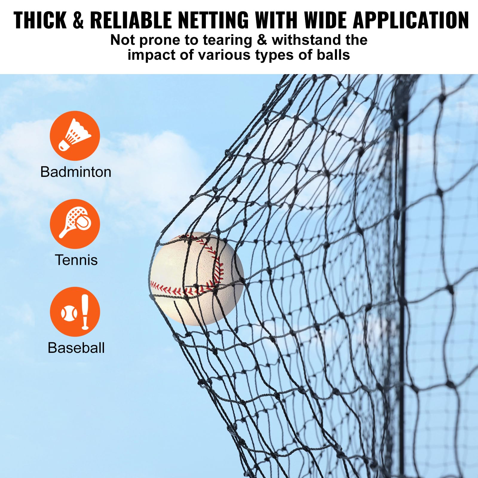 Baseball Batting Cage Net - Practice Net for Softball -3