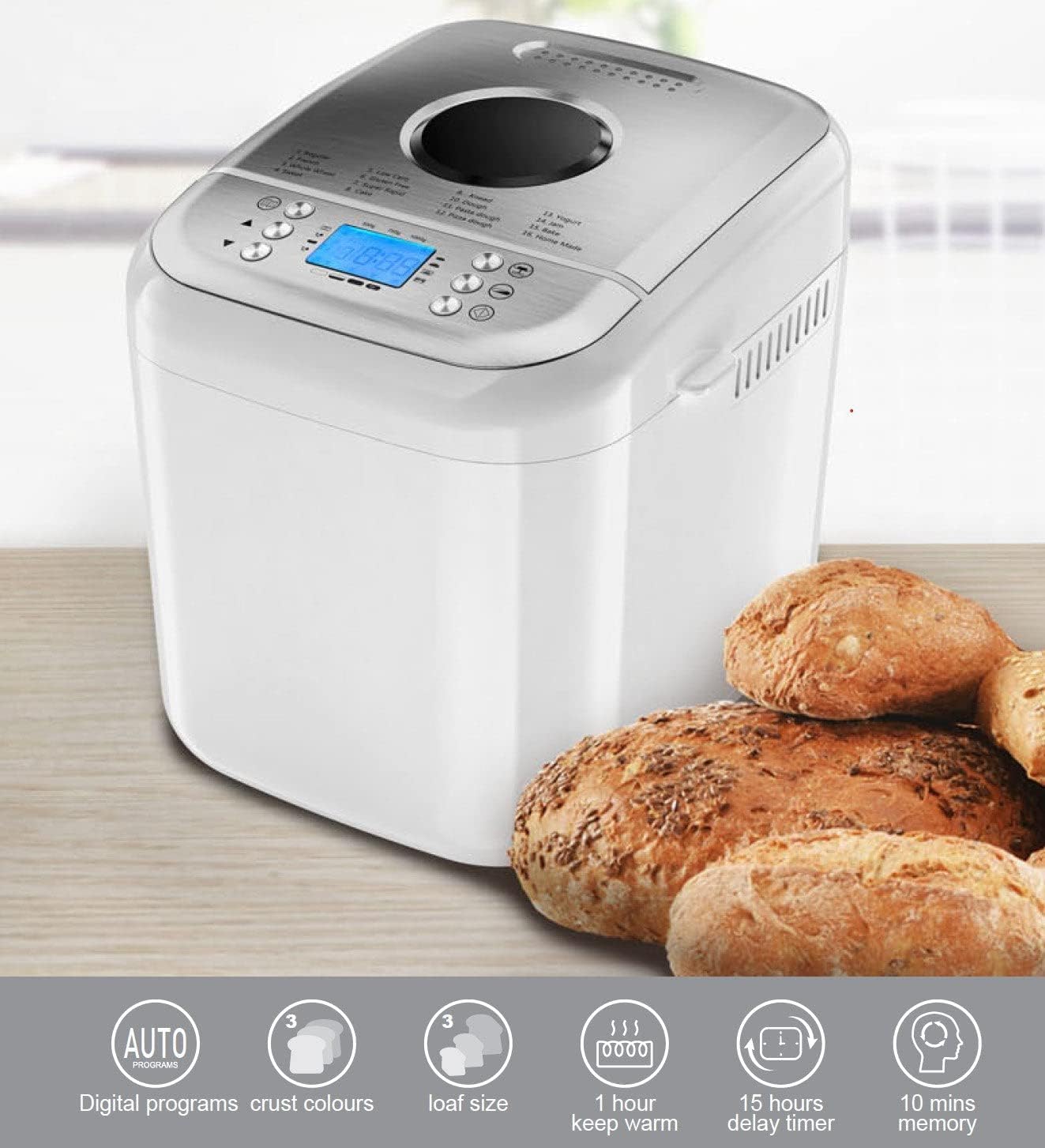 DSP KC3049 Bread Maker with freshly baked bread