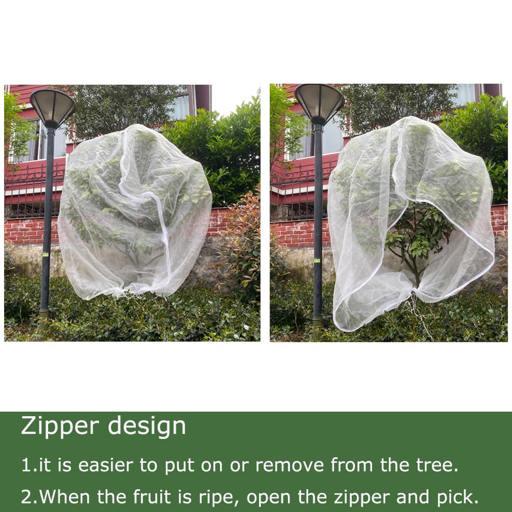 Windyun Garten-Netz 6-tlg. – Vogelschutznetz 2,1x30,5 M, Schwarz | Mit 300 Kabelbindern Für Obstbäume & Gemüse