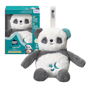 Tommee Tippee PipPanda Deluxe Baby and Toddler Sound and Light Sleep Aid, Automatic CrySensor Soothes with 3 Natural Sounds and 3 Lullabies, Adjustable Volume, Soft Plush Fabric, USB Rechargeable