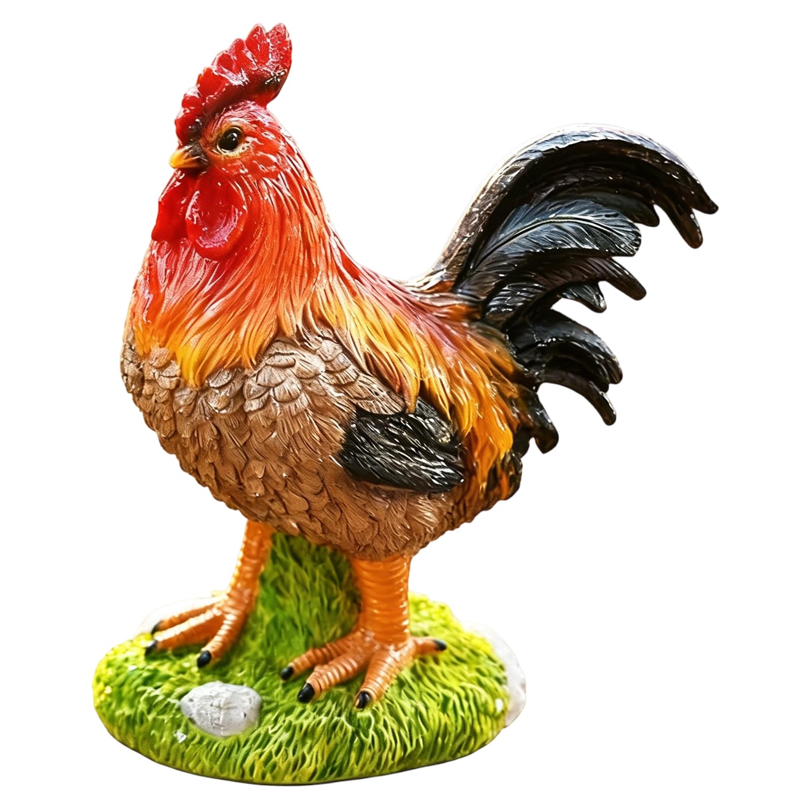 ZEPFJHE Colorful Resin Rooster Garden Statues Outdoor Chicken Figurine Chicken Sculptures for Lawns Patio Yard Outdoor Decors Resin Rooster Decor