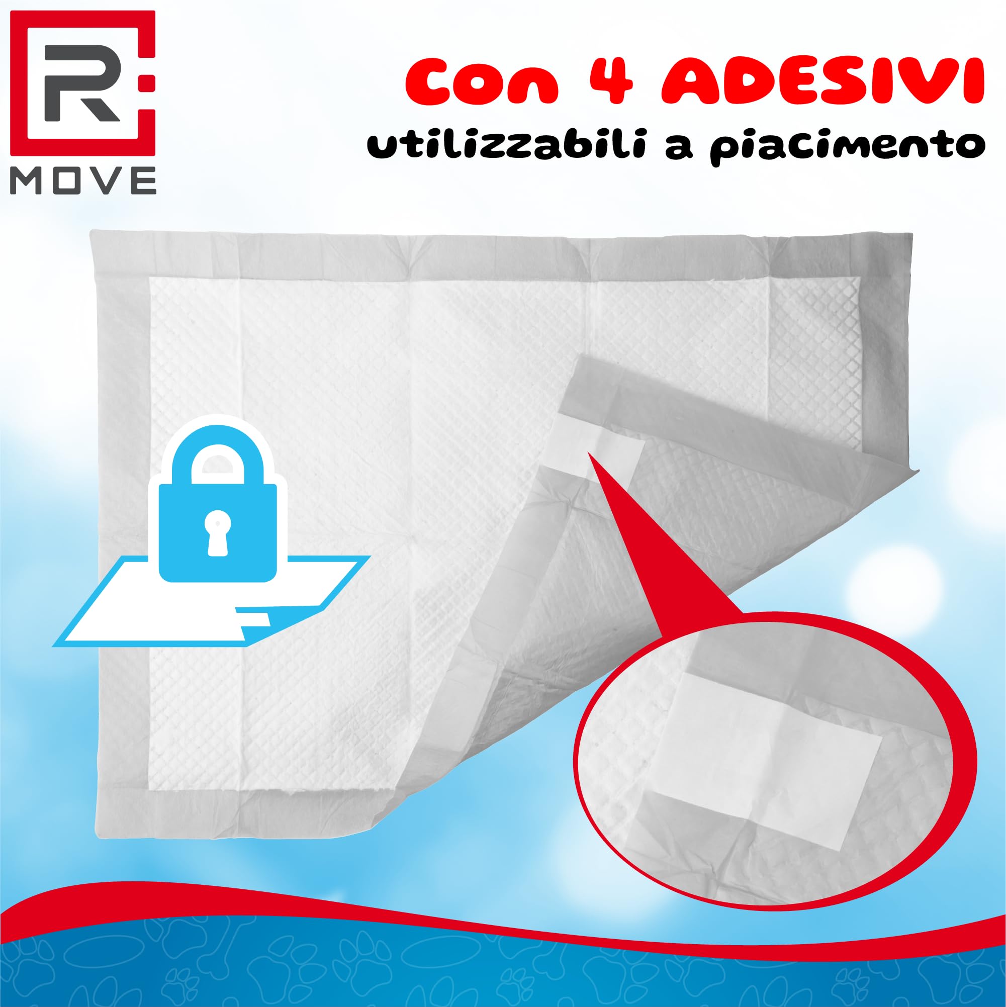 RMOVE 120 podkładów dla psów 60 x 90 cm, bardzo chłonne maty do toalety dla psów, podkłady z powłoką przeciwzapachową, podkłady dla psów, wodoodporne maty podkładowe (60 x 90 cm (120 szt.)