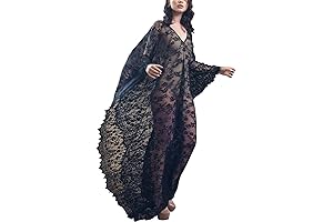 GRAJTCIN Black Plus Size Witch Dress Cove Up for Women