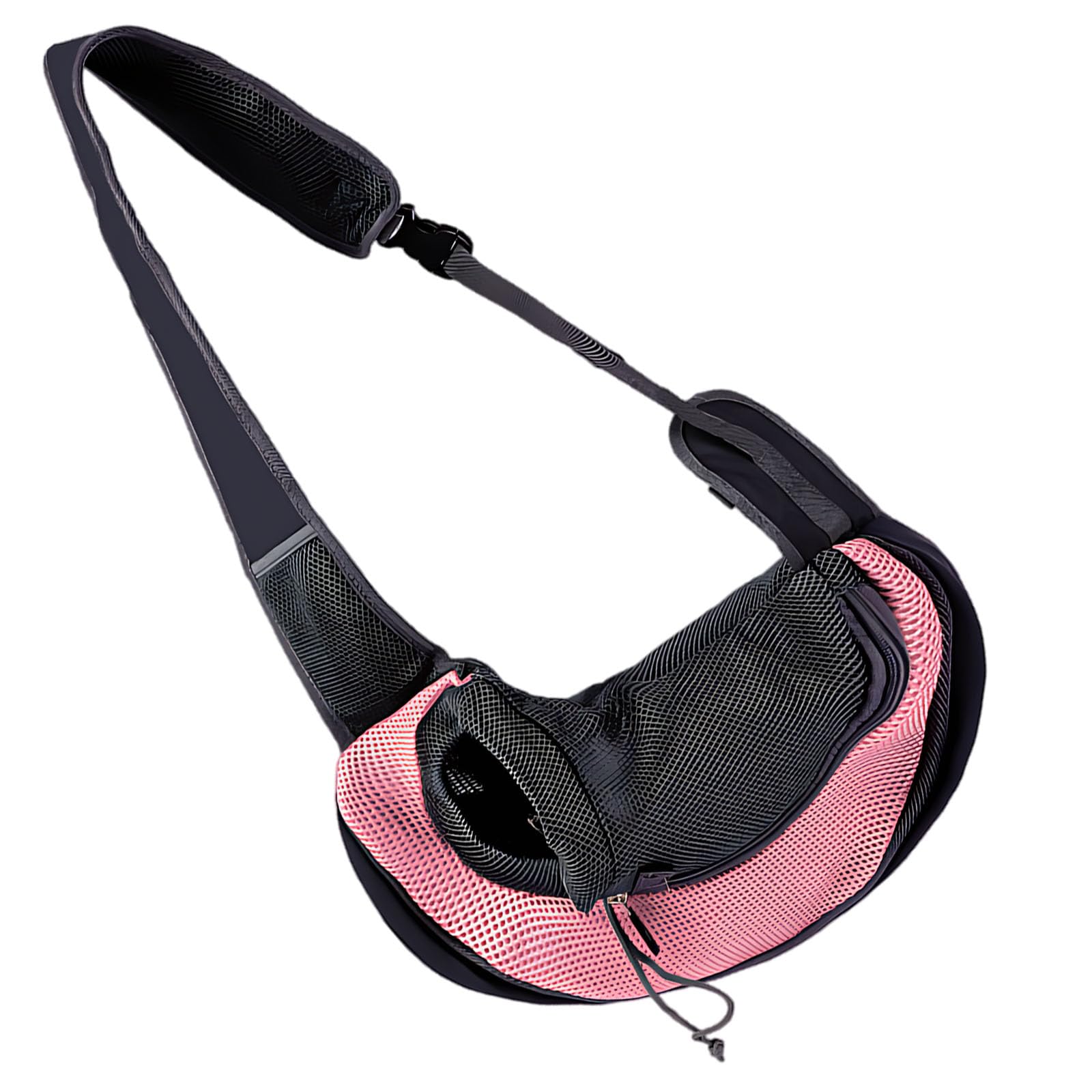 Transportador para gatos transpirable con correa ajustable para el hombro en color rosa