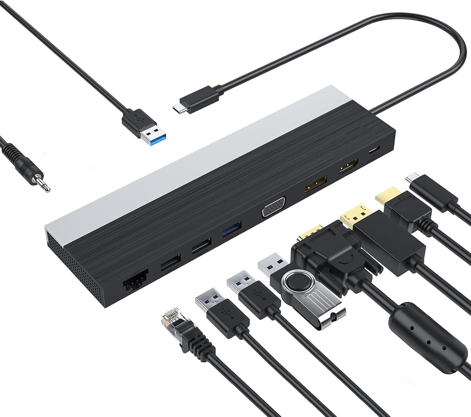 Hub USB 12 en 1 YUEHISY con 3 Monitores, Ethernet y PD 100W