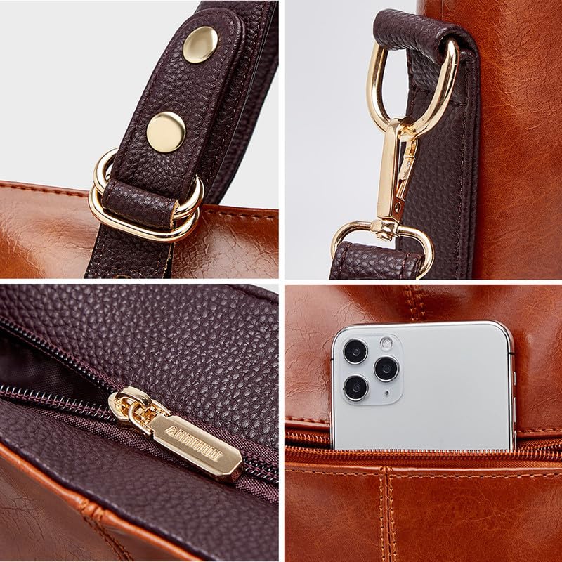 Grande Borsa Bauletto da Donna Hobo Borsa a spalla Borsa a mano con Tracolla in Pelle Sintetica Sacchetto Tote Borse Manici Donne Borsetta Borsa a tracolla Verde