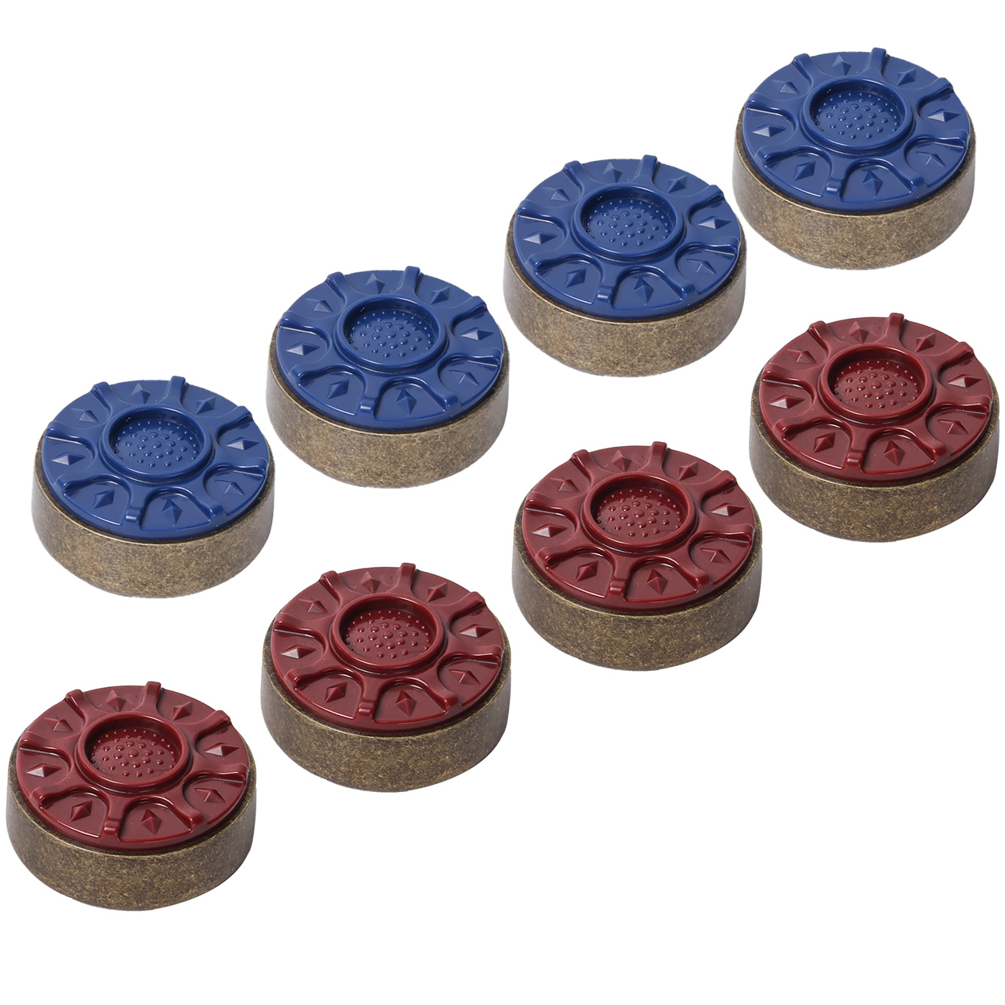 GSE Games & Sports Expert 2-1/8" or 2-5/16" Shuffleboard Pucks Set of 8 for Shuffleboard Table Accessories (Chrome/Bronze)