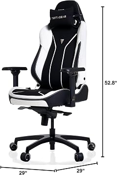 VERTAGEAR SL5800 Ergonomic Large Gaming Chair Featuring ContourMax Lumbar & VertaAir Seat Systems - RGB LED Kits Upgradeable - Black/White