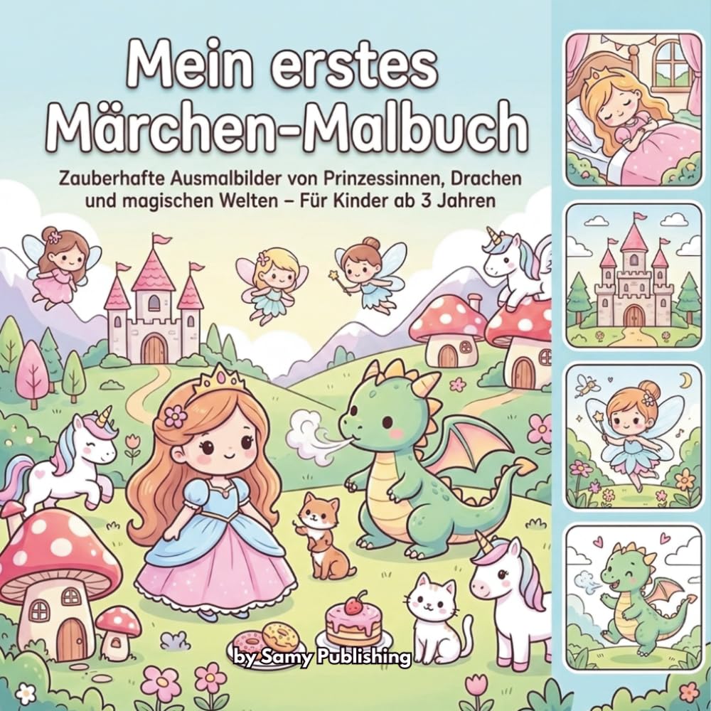 Mein erstes Märchen-Malbuch: Zauberhafte Ausmalbilder von Prinzessinnen, Drachen und magischen Welten – Für Kinder ab 3 Jahren