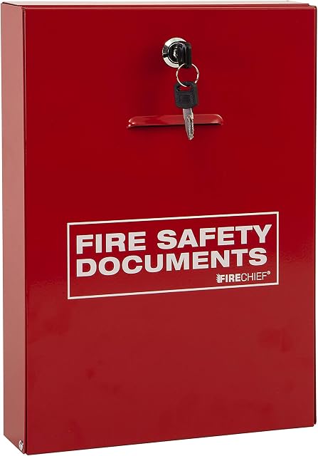 Firechief DHS1 Document Holder with Key Lock, Red