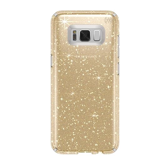 Speck Products Presidio Clear + Glitter Cell Phone Case for Samsung Galaxy S8 Plus - Clear With Gold Glitter/Clear