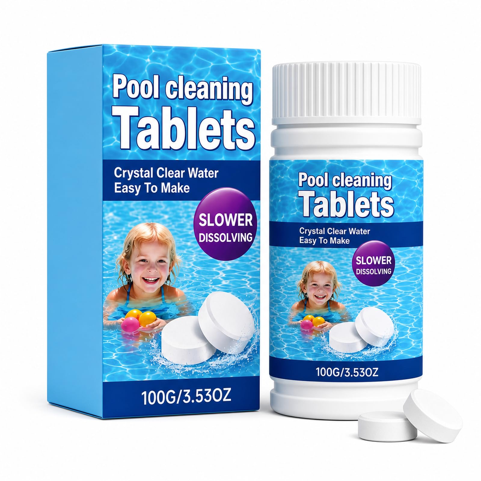 HUSQEN Chlorine Tablets for Swimming Pool, 7-Action Formula (1)