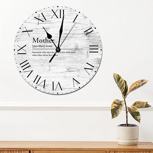 Miniatura 16 de Reloj de pared de PVC con definición de cuñado, reloj de pared redondo con citas espirituales, números romanos, tipografía, arte de pared, 8.8