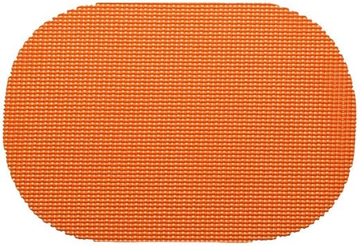 Kraftware Fishnet Placemat, Oval, Spice Orange