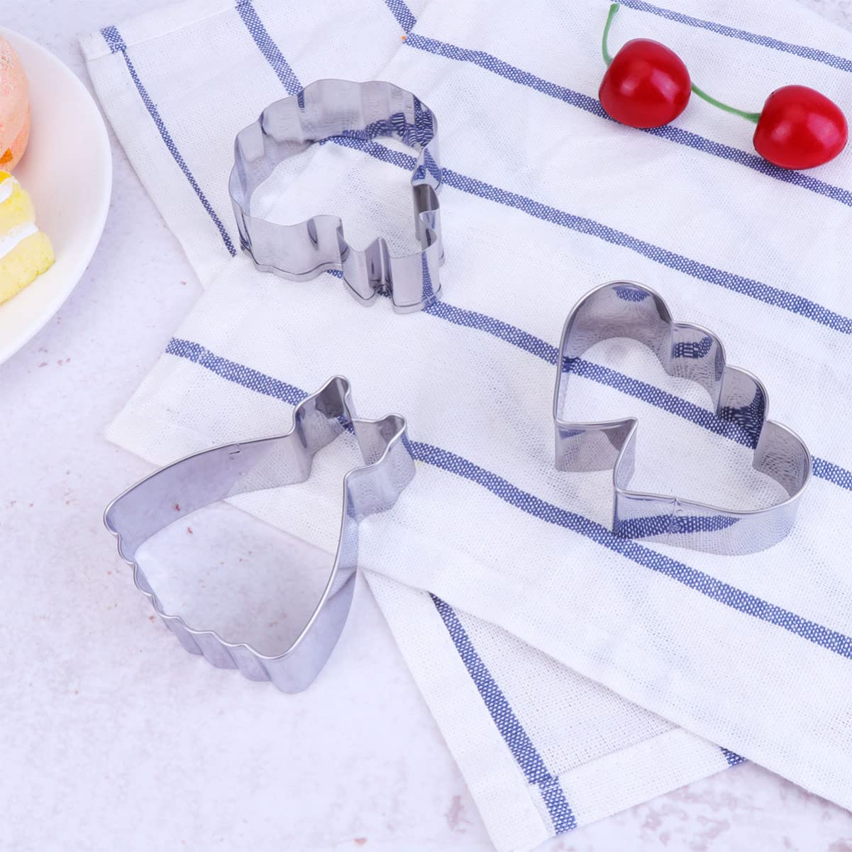 Abaodam 3 Sets Keksformen Zum Backen Liebesherz-ausstechformen Fondant-kuchenform Edelstahl Küchenwerkzeug Zubehör 5 Stück * 3
