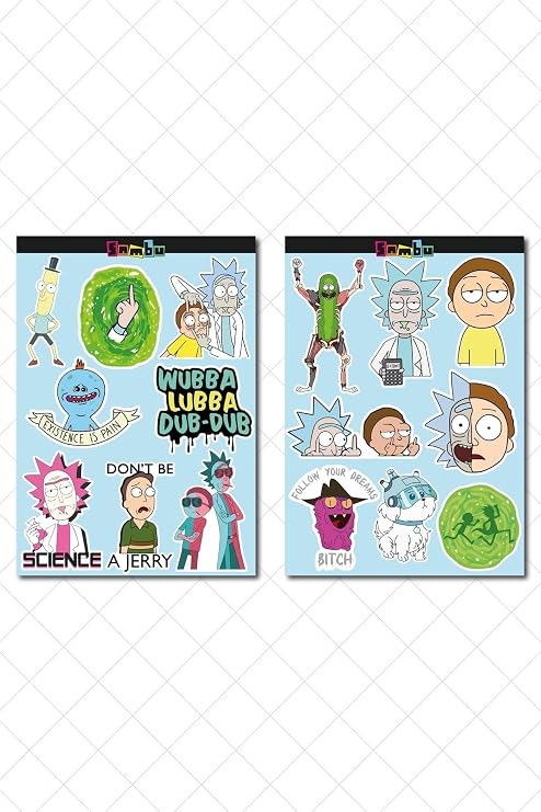Rick And Morty Temalı Sticker Etiket Seti 2 - Laptop Notebook Telefon