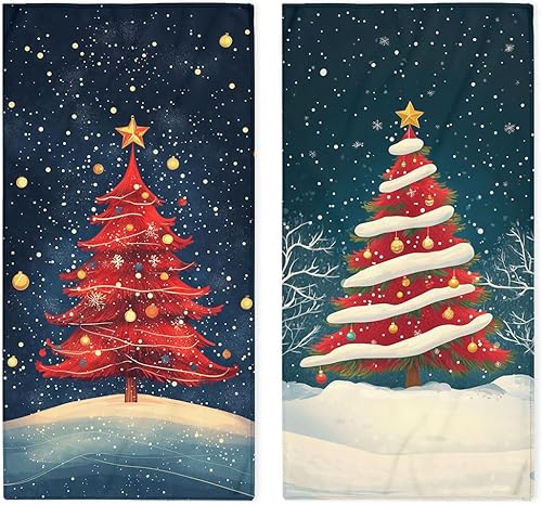 Miniatura 8 de Juego de 2 toallas de mano de mediados de siglo, colores retro atómicos modernos de los años cincuenta, toalla para baño, cocina, ligera, Mediados