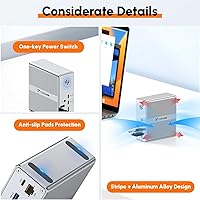 Vista 8 de TobenONE DisplayLink Docking Station Triple Monitor with 120W Power Adapter, Triple 4K Display for MacBook Pro/Air, Thunderbolt 4/3, USB-C