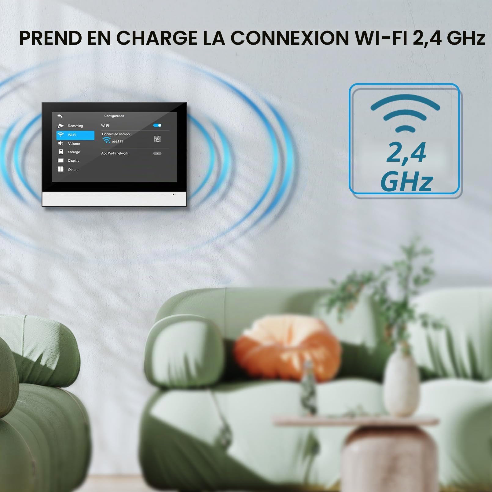Interphone Vidéo WiFi Tuya 10 Pouces 1080P, Appareil Interphone Filaire 4 Fils avec Caméra Extérieure IP65, Écran Tactile, Déverrouillage par App/Carte, Détection de Mouvement