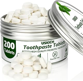 200 Pcs Toothpaste Tablets,Nano Hydroxyapatite with Probiotics, Reduce Sensitivity,Fluoride & Plastic Free, Eco Friendly & Travel Mouthwash Tablets