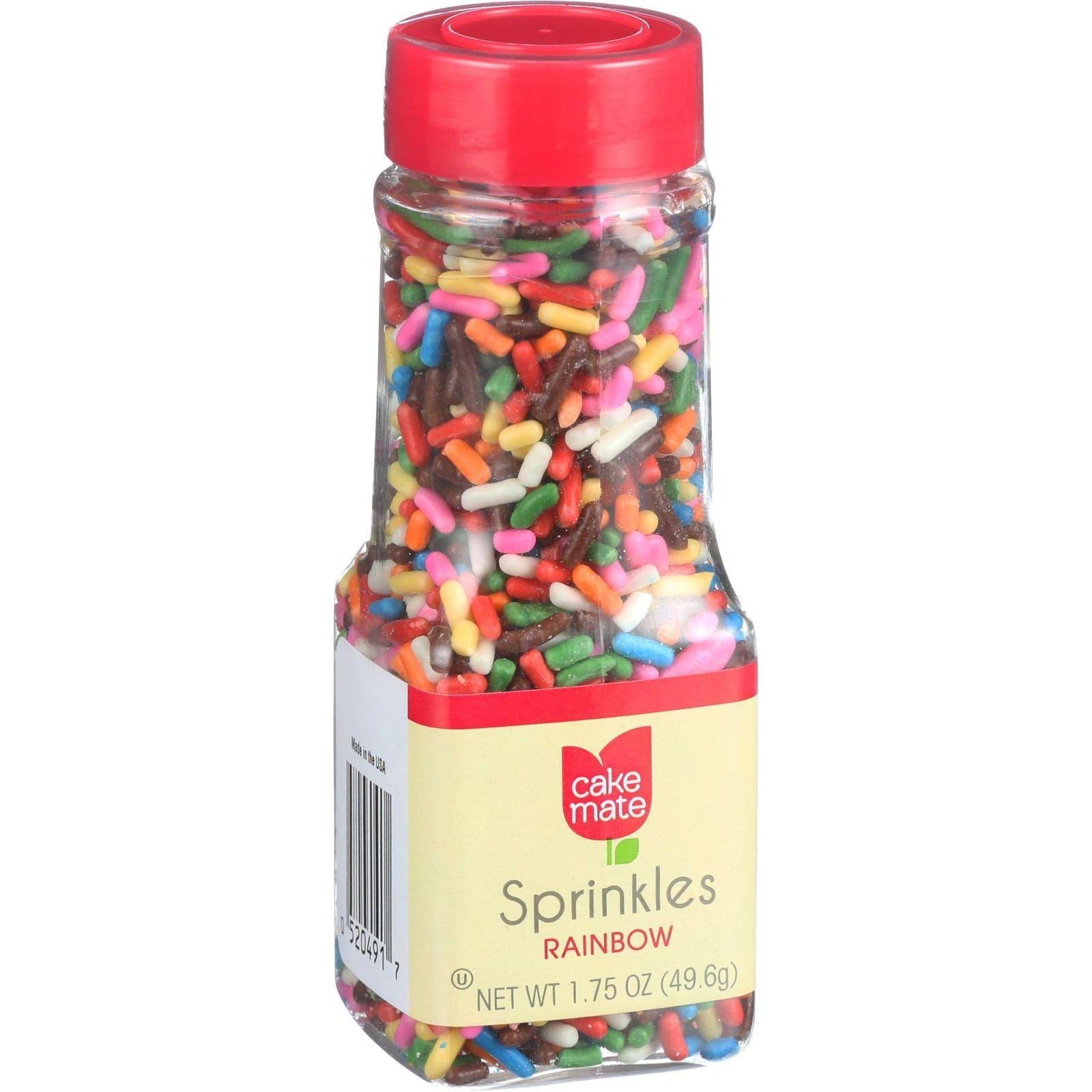 Cake Mate Rainbow Mix Sprinkles – Edible Rainbow Colorful Sprinkles for Cupcakes, Cakes, Cookies & Desserts – Perfect for Cake Decorating, Birthday Parties, and Holiday Treats (1.25 oz.)