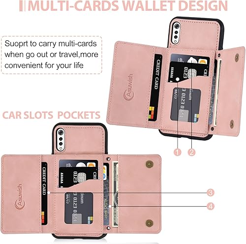 Miniatura 10 de Asuwish Funda para teléfono LG Velvet 5GLGVelvet Verizon G5 UW T-Mobile 2020 con protector de pantalla de vidrio templado y soporte para tarjetas,